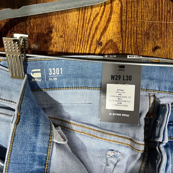 NWT G-Star Men's Light Blue Slim Jeans - Picture 4 of 4